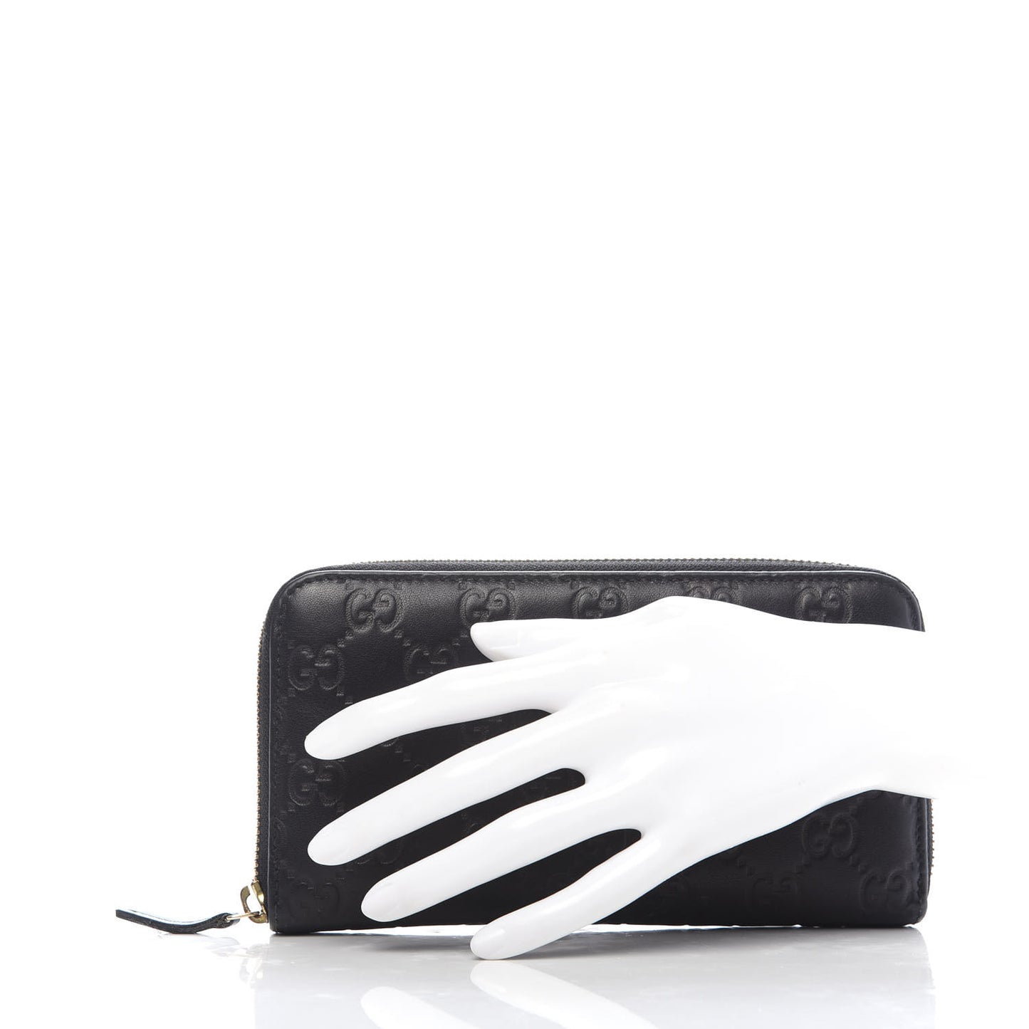 Guccissima Vitello Tender Zip Around Wallet Black
