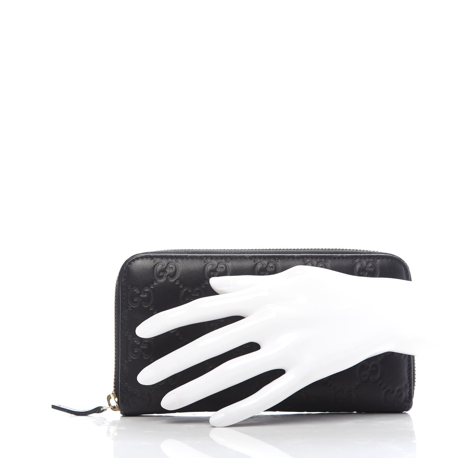 Gucci Guccissima Vitello Tender Zip Around Wallet Black 2 of 11