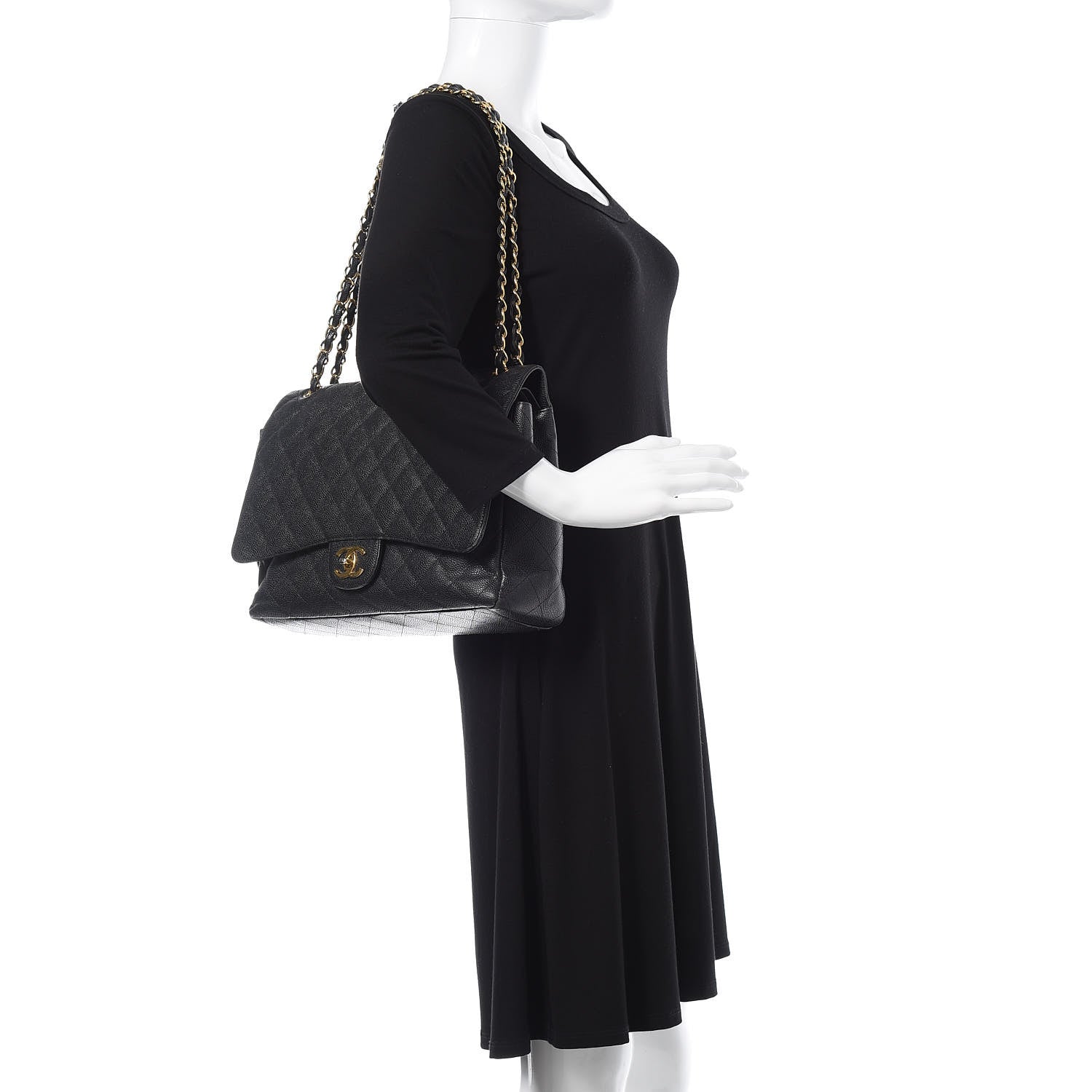Chanel Caviar Quilted Maxi Double Flap Black 2 of 23