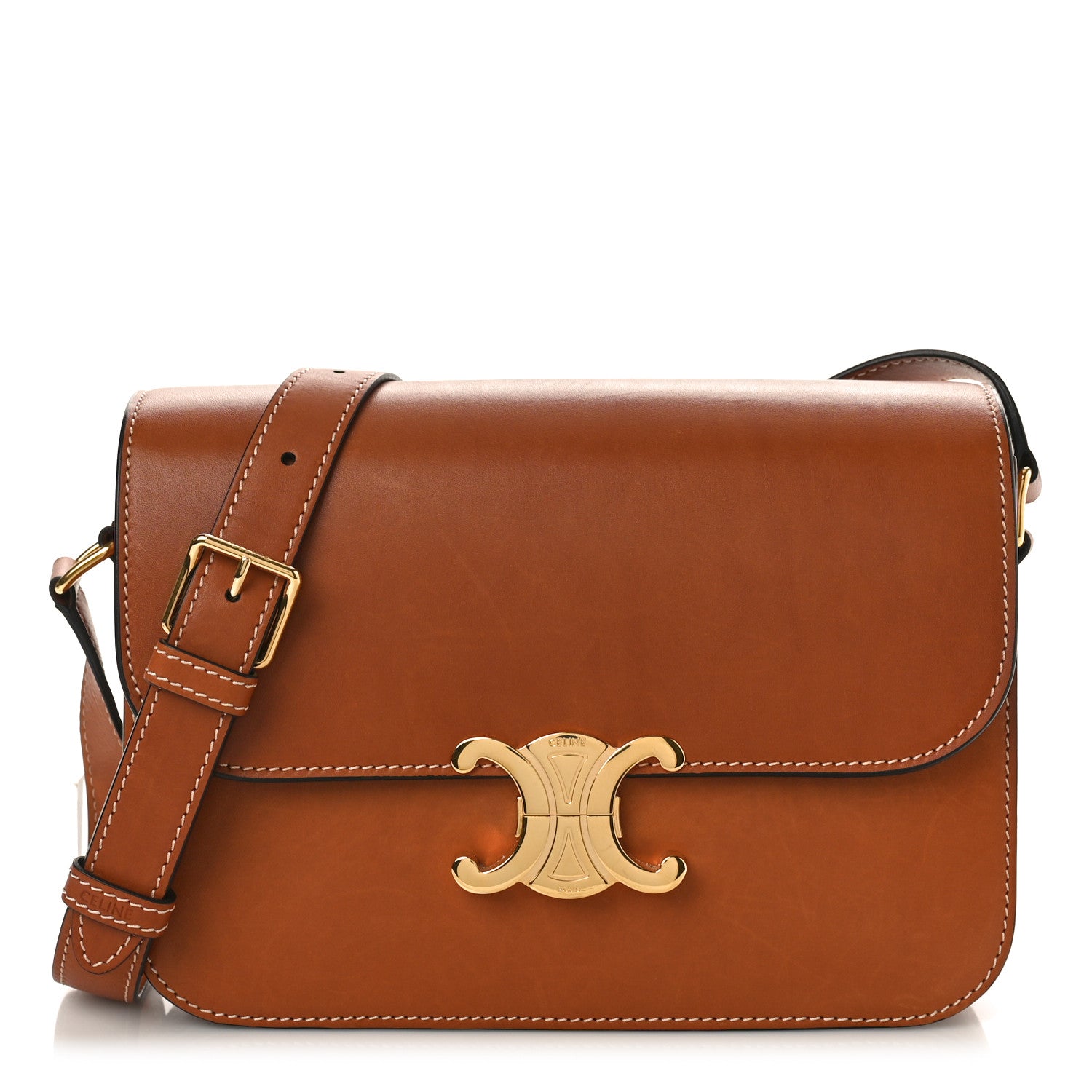 Celine Natural Calfskin Medium Triomphe Tan 1 of 10