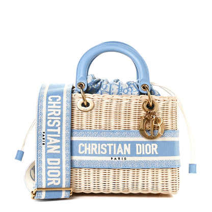 Christian Dior Wicker Oblique Medium Lady Dior Bag Cornflower Blue 1 of 8