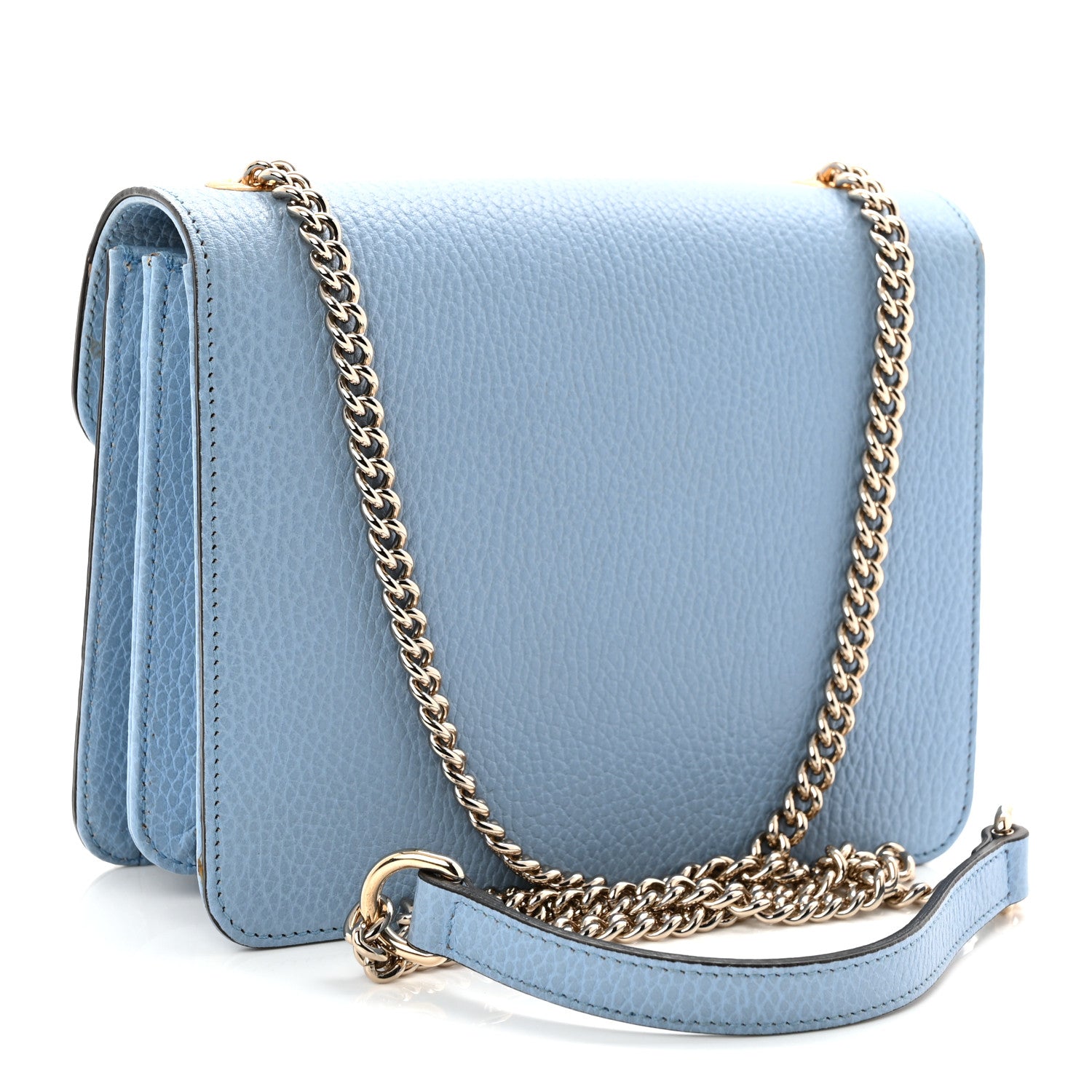Gucci Dollar Calfskin Small Interlocking G Shoulder Bag Mineral Blue 3 of 11