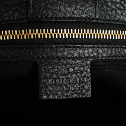 Gucci Pebbled Calfskin Medium Bamboo Shopper Tote Black 6 of 7