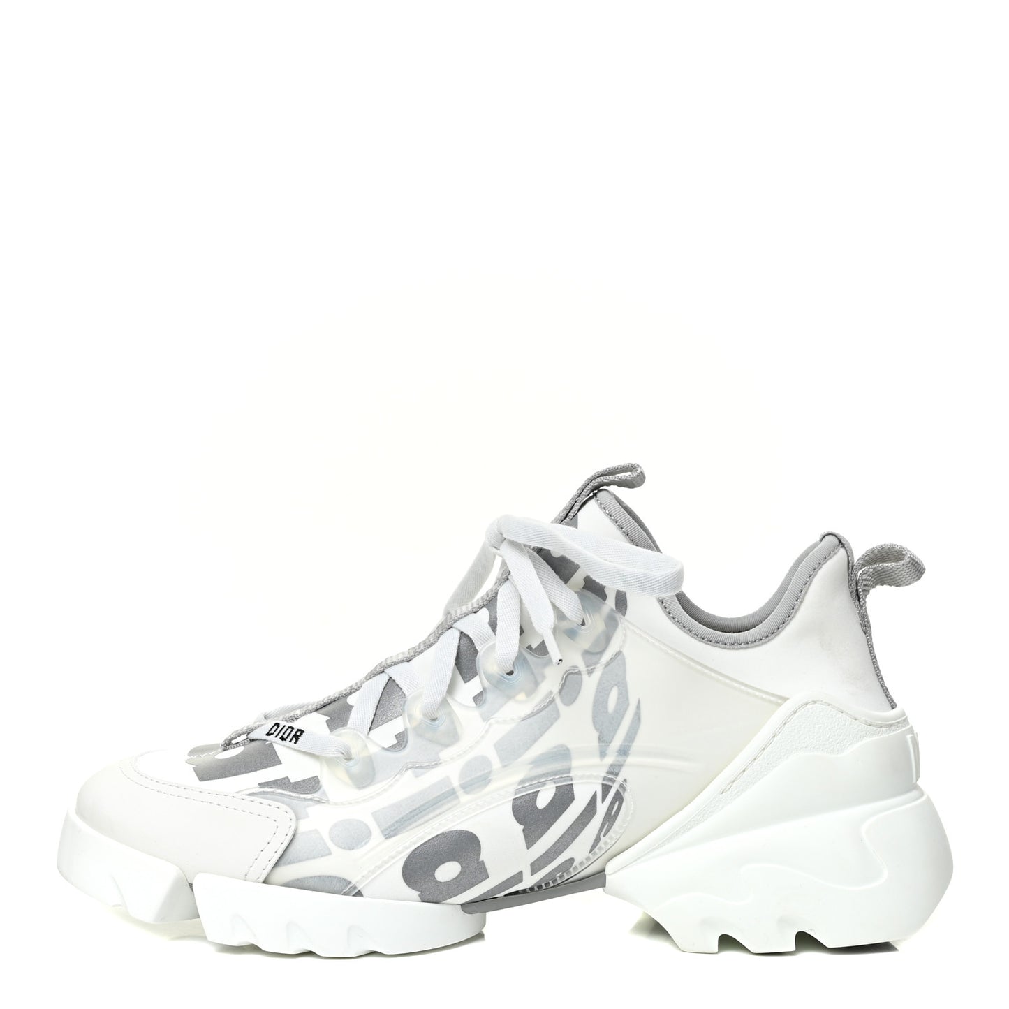 Neoprene Rubber Spatial Print Womens D-Connect Sneakers 38.5 White