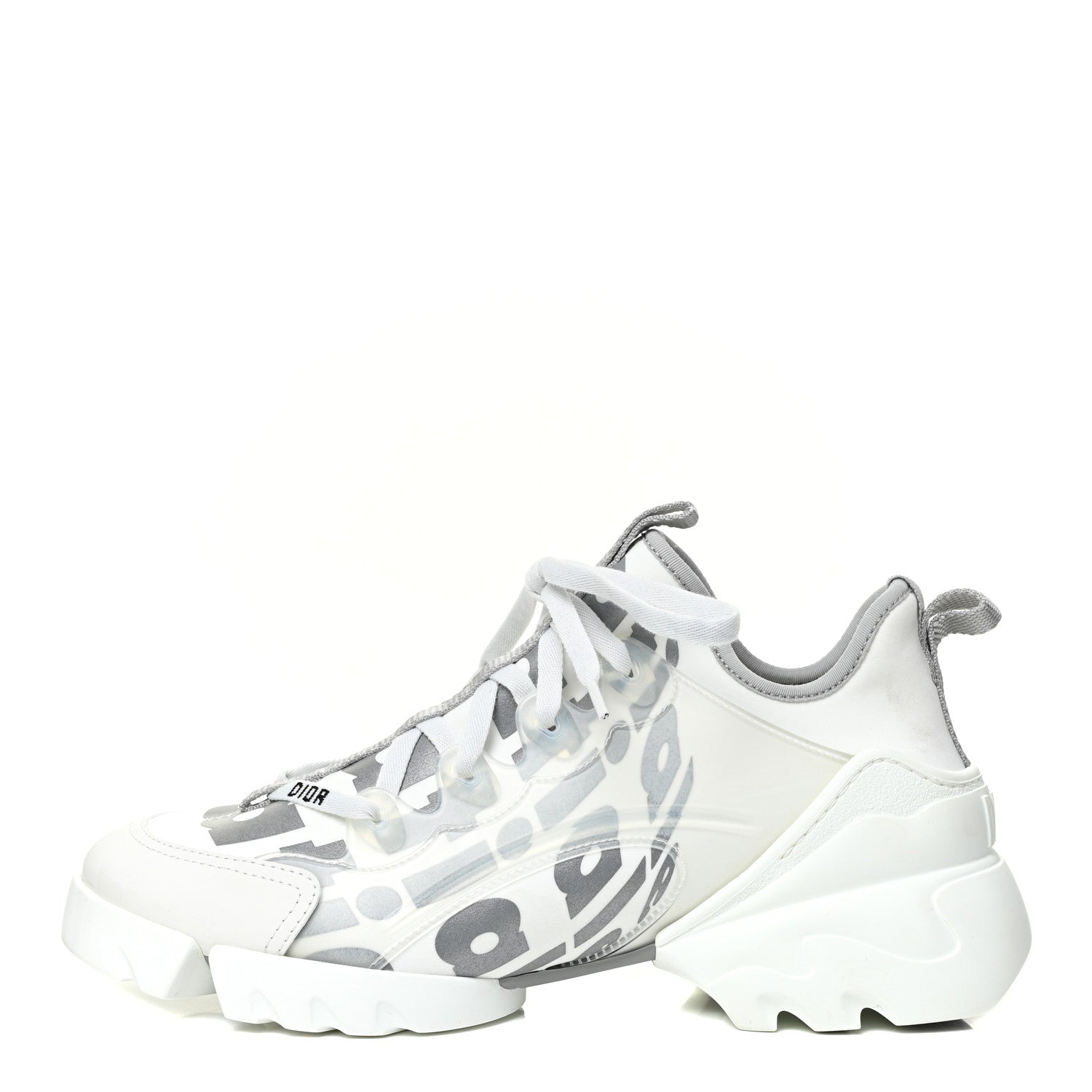 Christian Dior Neoprene Rubber Spatial Print Womens D-Connect Sneakers 38.5 White 1 of 15