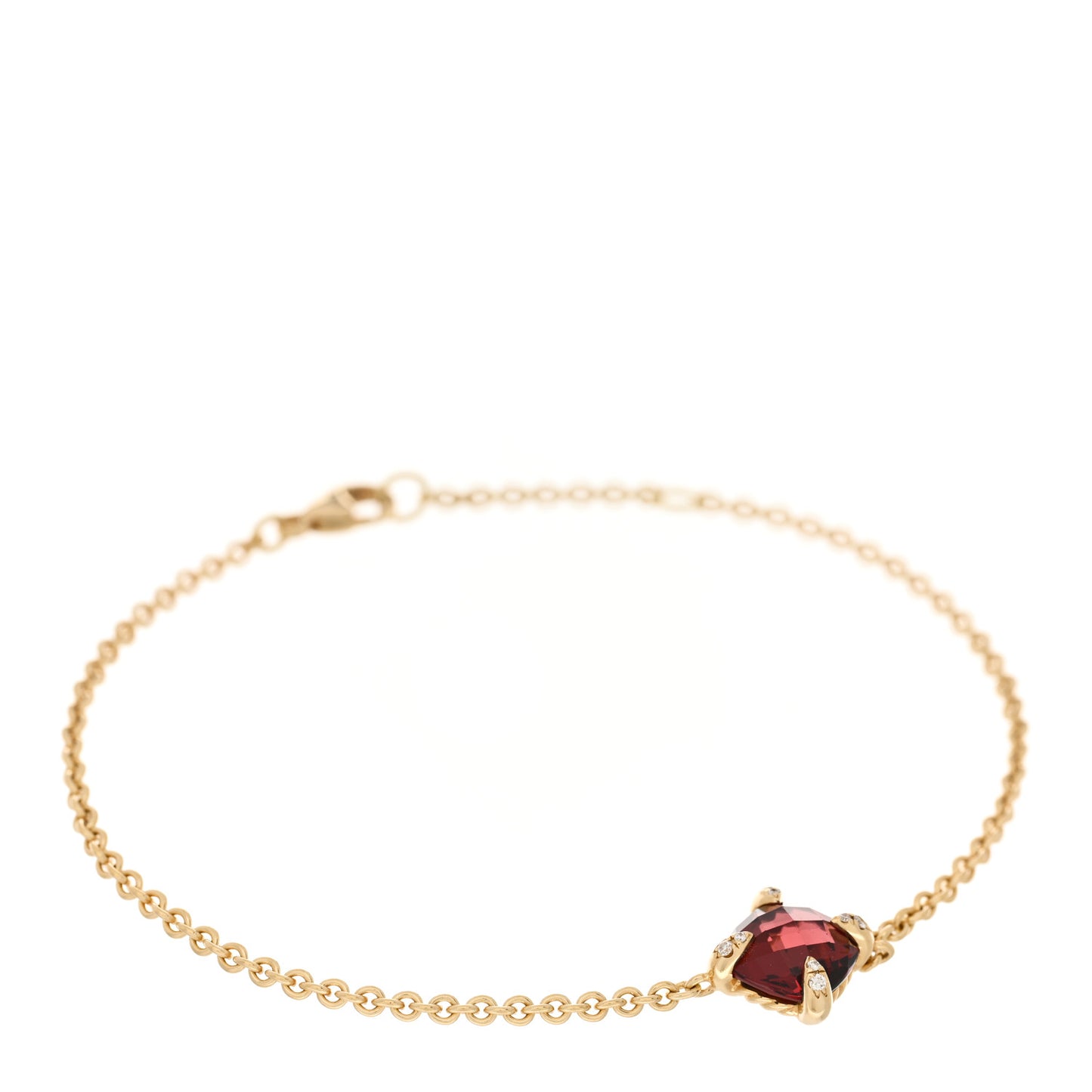 18K Yellow Gold Diamond Garnet Chatelaine Bracelet