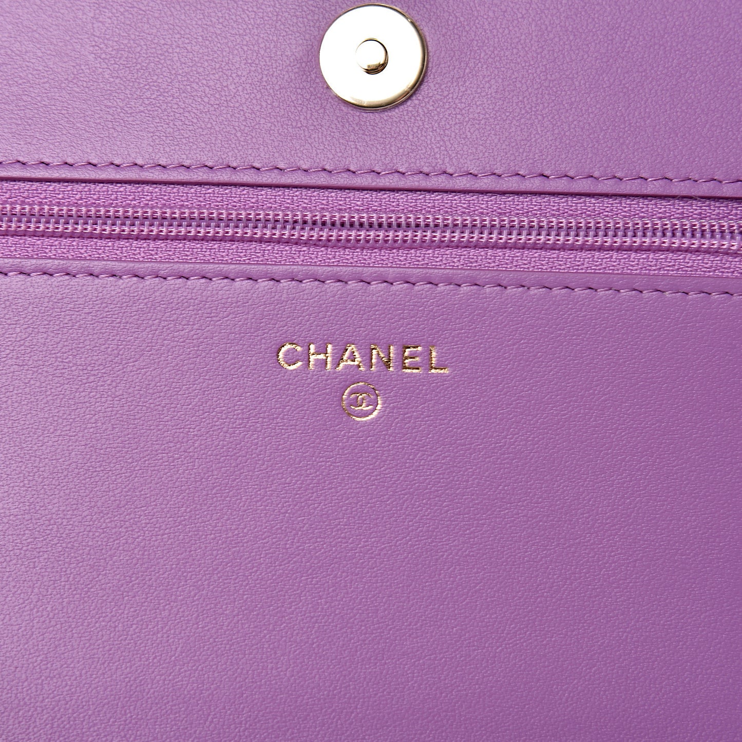 Caviar Quilted Boy Wallet On Chain WOC Purple