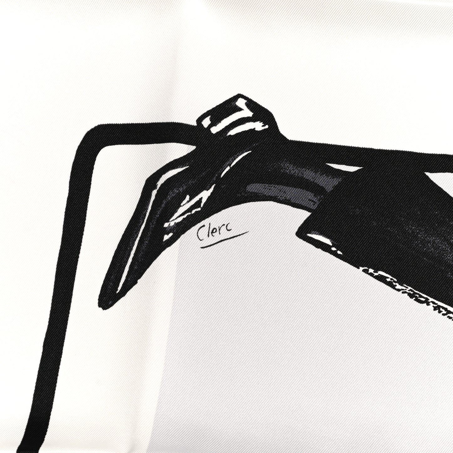 Silk Swinging Saint Germain Scarf 70 White Black Rouge