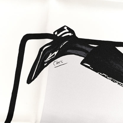 Hermes Silk Swinging Saint Germain Scarf 70 White Black Rouge 6 of 7