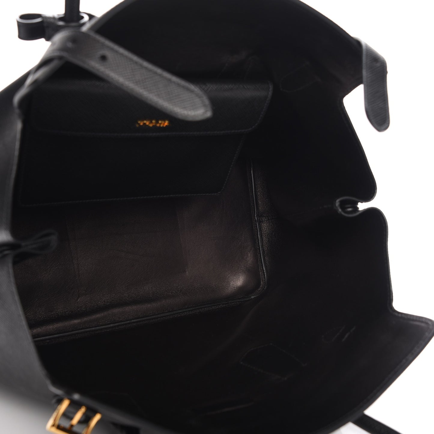 Saffiano Cuir Buckle Tote Nero Black