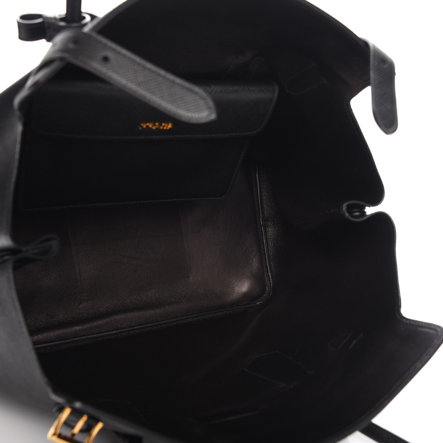 Prada Saffiano Cuir Buckle Tote Nero Black 5 of 7