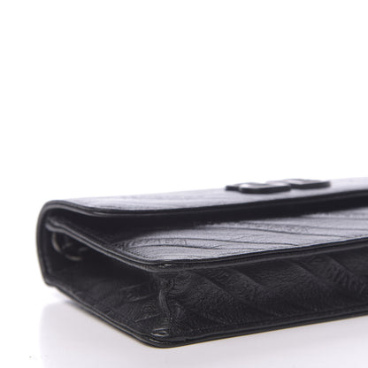 Balenciaga Shiny Goatskin Logo Embossed Monochrome BB Wallet On Chain Black 7 of 9