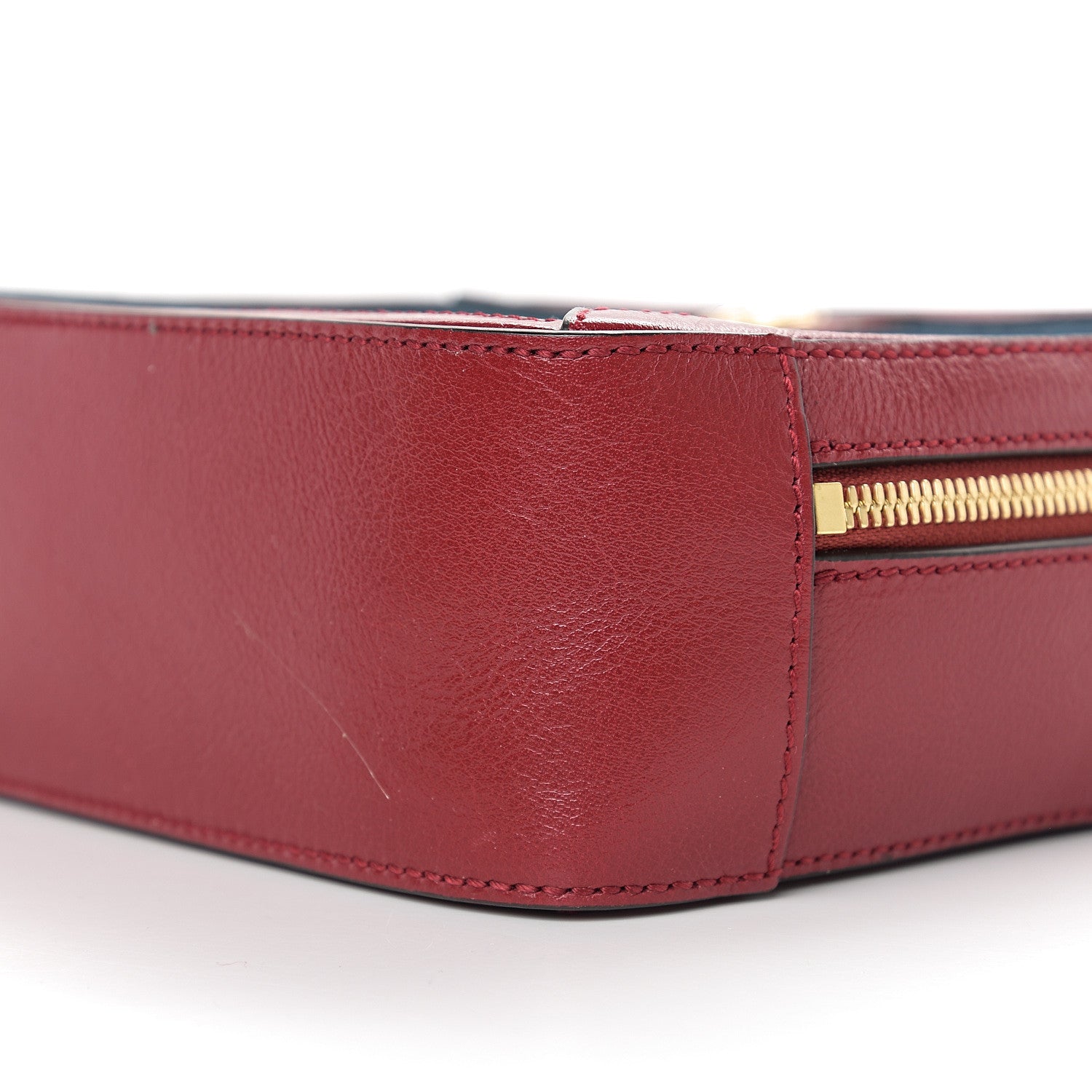 Gucci Suede Calfskin Web Small Ophidia Top Handle Shoulder Bag New Blue Romantic Cherry 8 of 10