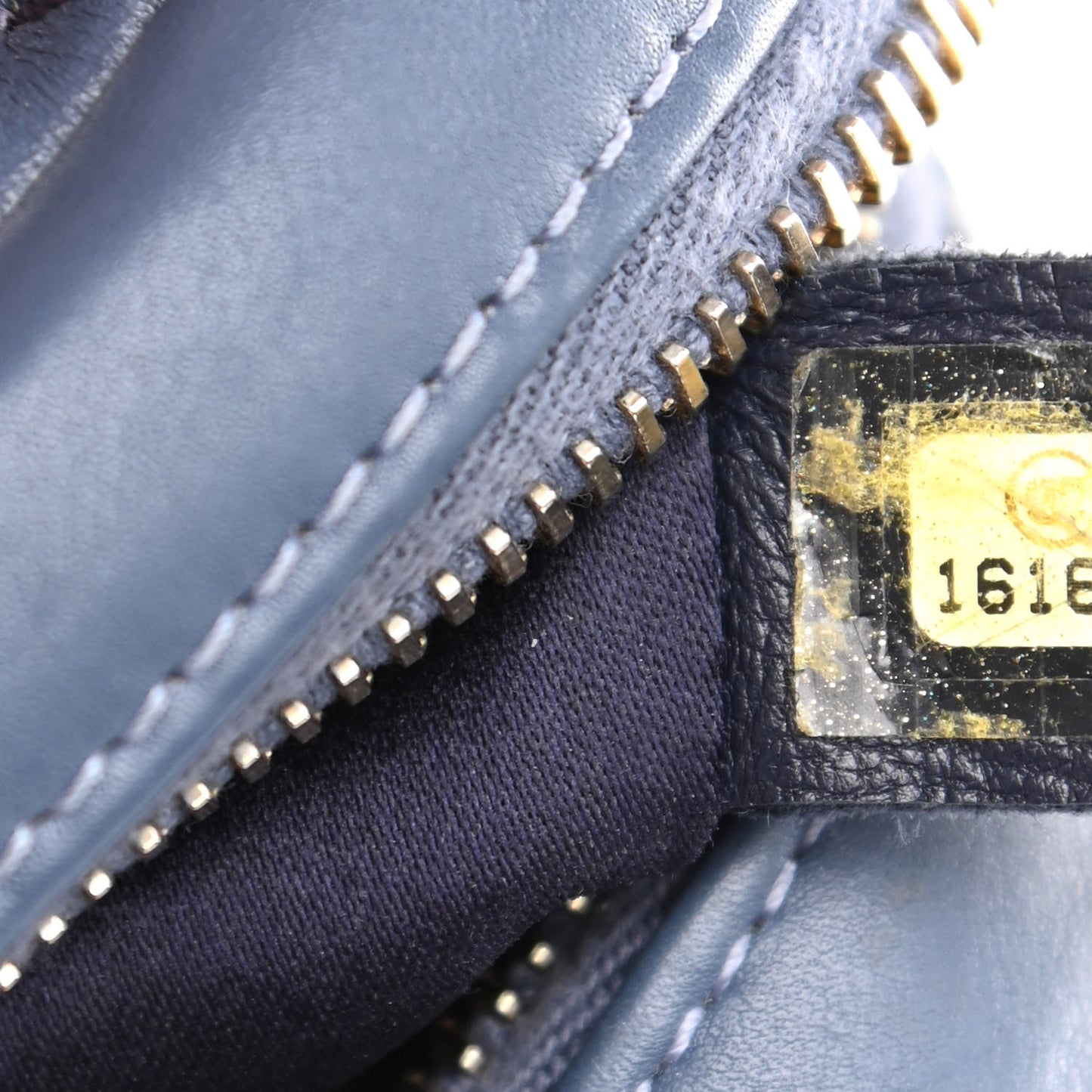 Calfskin Chevron Quilted Surpique Camera Case Blue