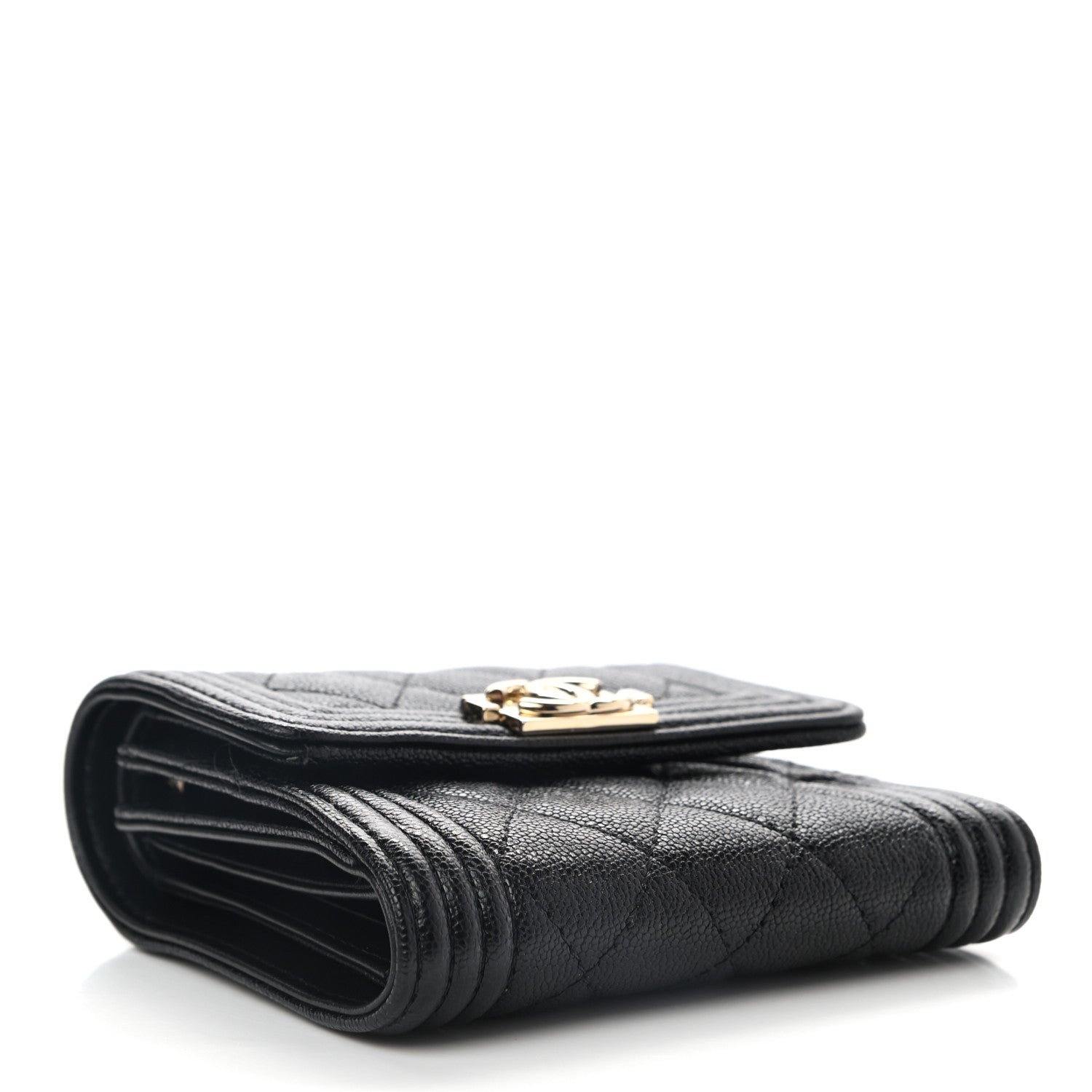 Chanel Caviar Quilted Compact Boy Wallet Black 4 of 8