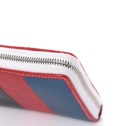 Balenciaga Agneau Arena Multicolore Bazar Continental Zip Around Wallet Grey White Black Red Blue 9 of 10