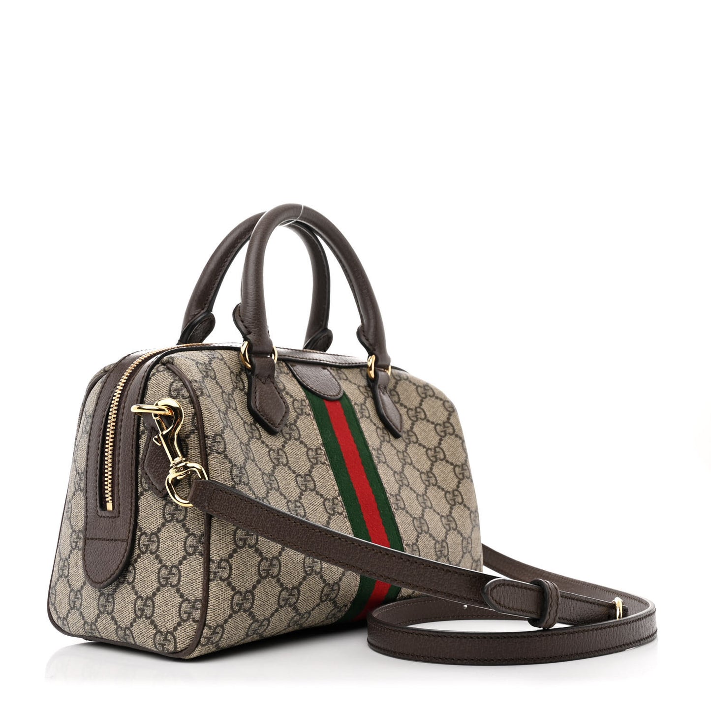 GG Supreme Monogram Web Small Ophidia Top Handle Bag Beige Ebony