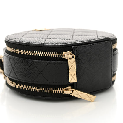 Chanel Caviar Quilted Round Handle With Care Vanity With Chain Black 10 of 12