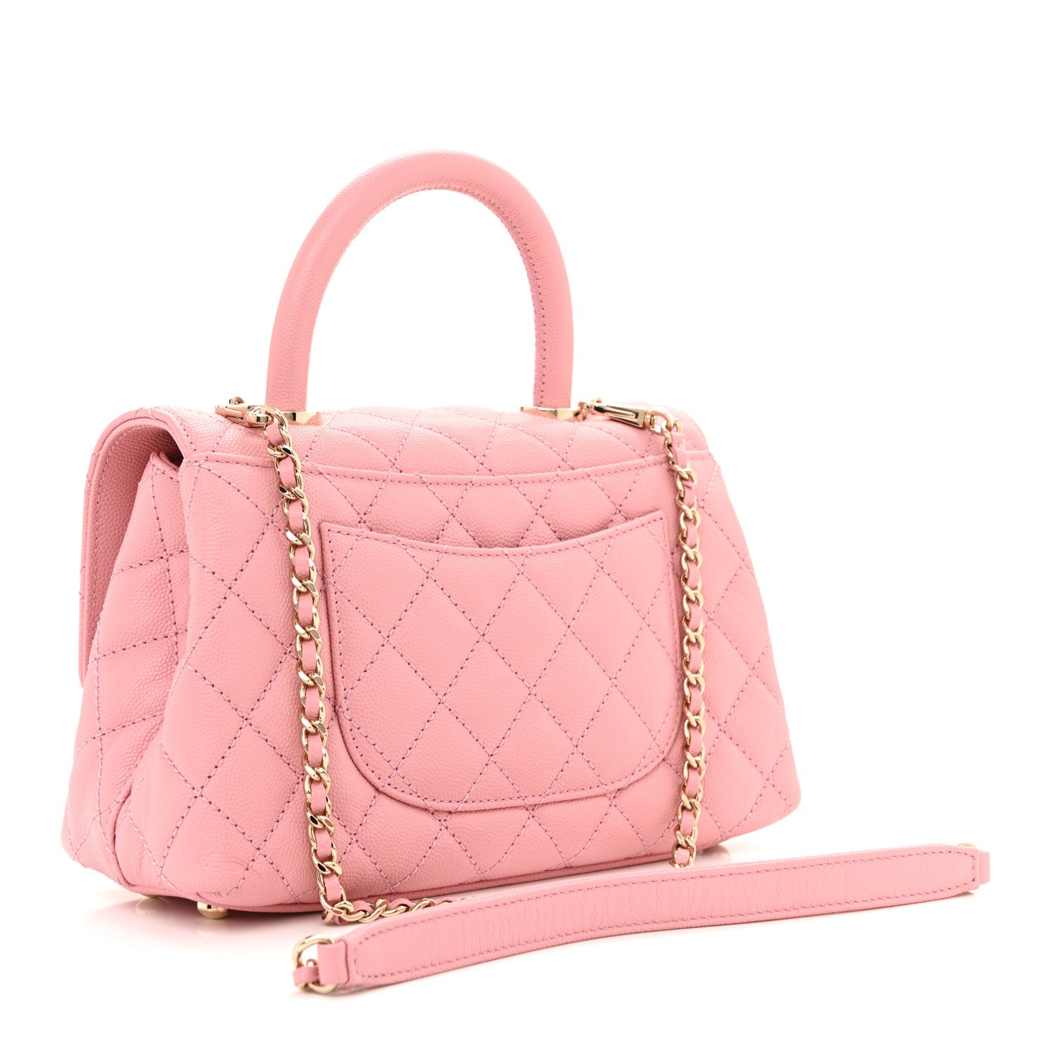 Chanel Caviar Quilted Mini Coco Handle Flap Pink 3 of 10