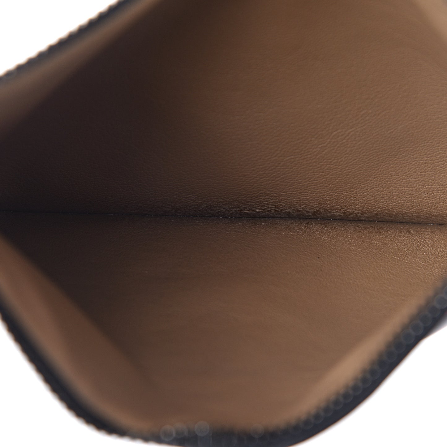 Calfskin Triangle Print Zip Pouch Black Red