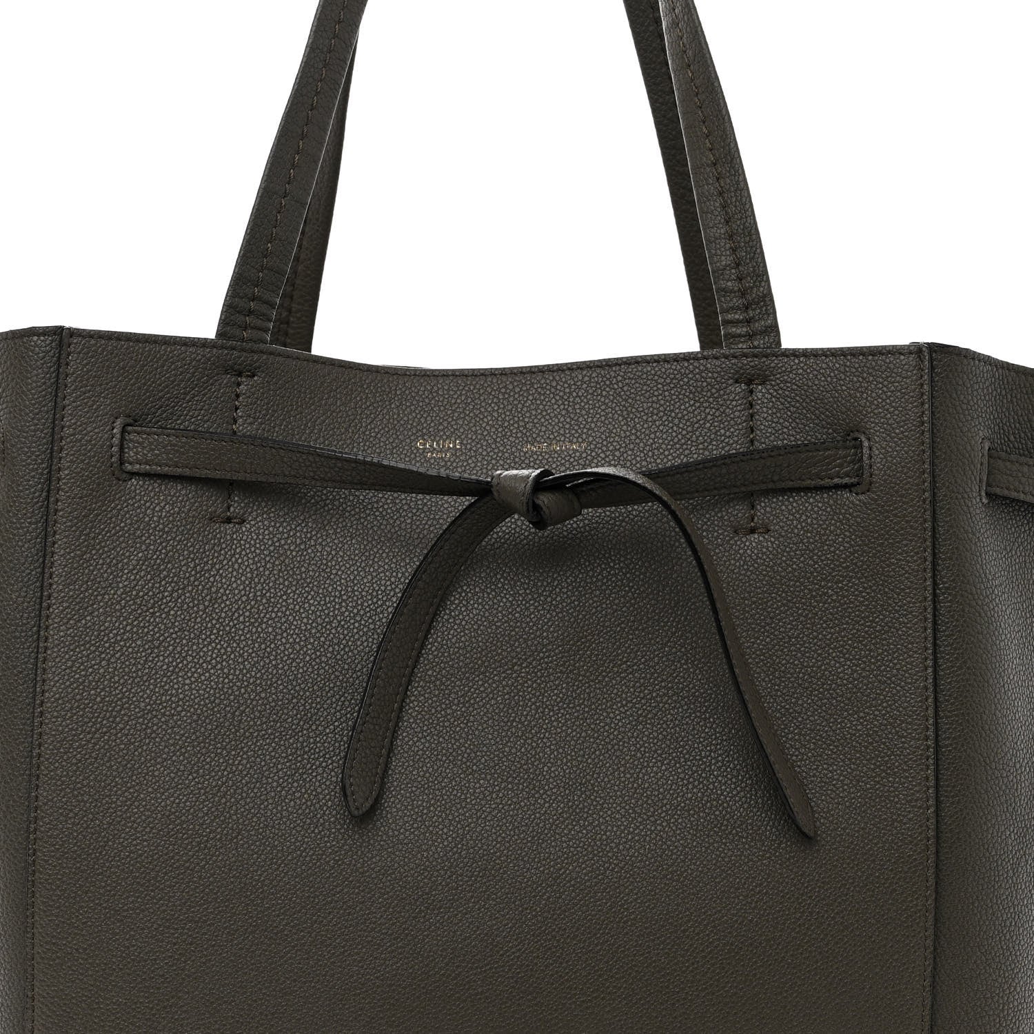 Celine Soft Grained Calfskin Small Belt Cabas Phantom Army Green 8 of 12