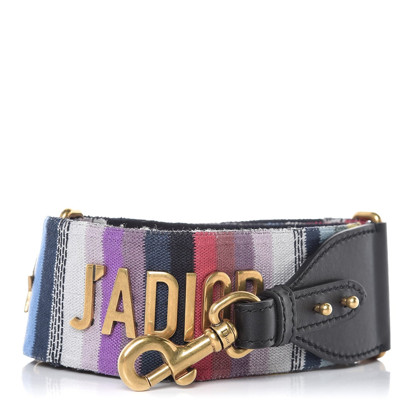 Canvas Embroidered Studded Rainbow J’Adior Shoulder Strap