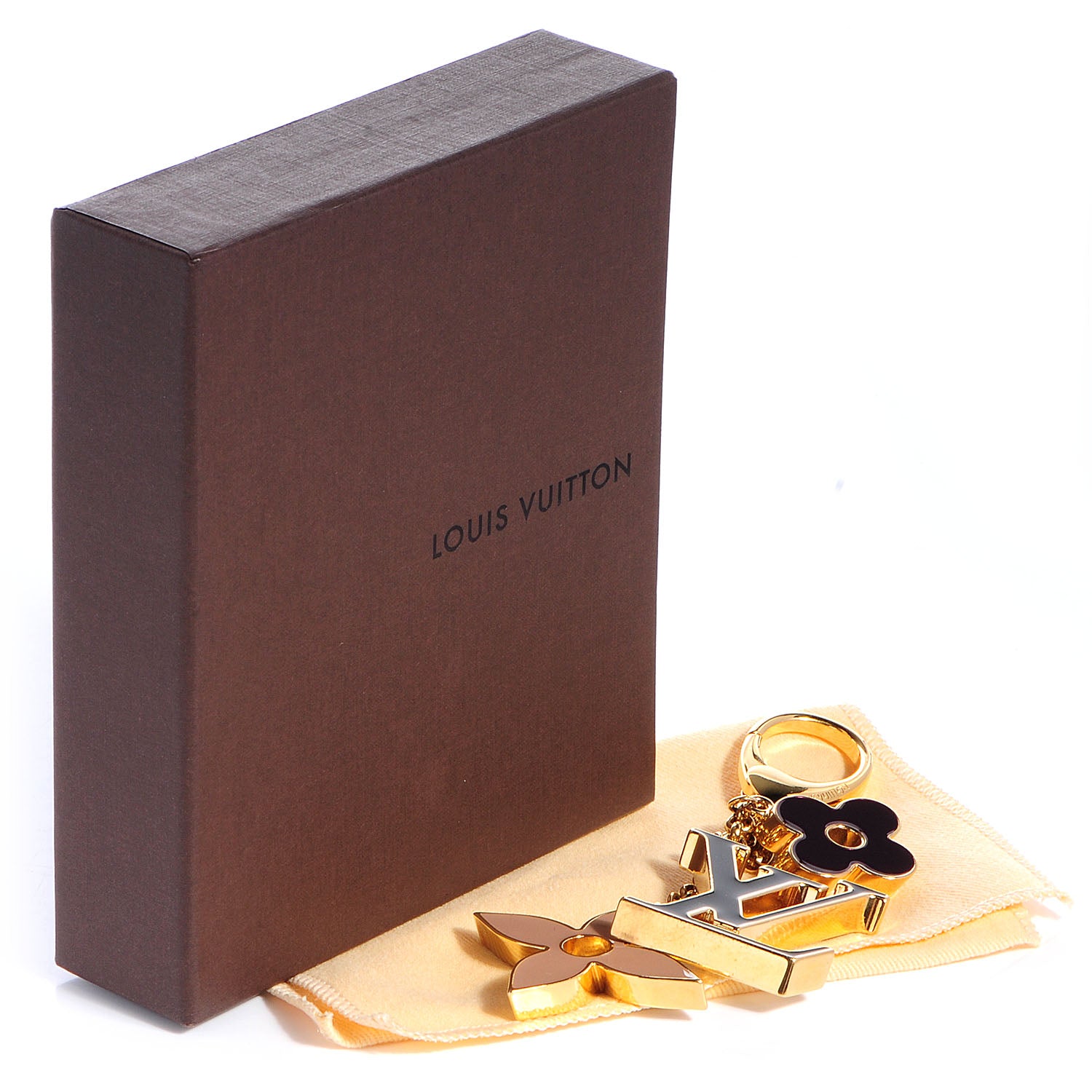 Louis Vuitton Fleur De Monogram Bag Charm Dore 6 of 6
