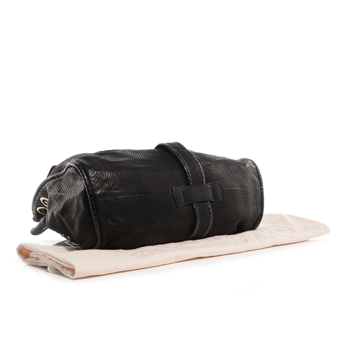 Snake Embossed Leather Ramona Black