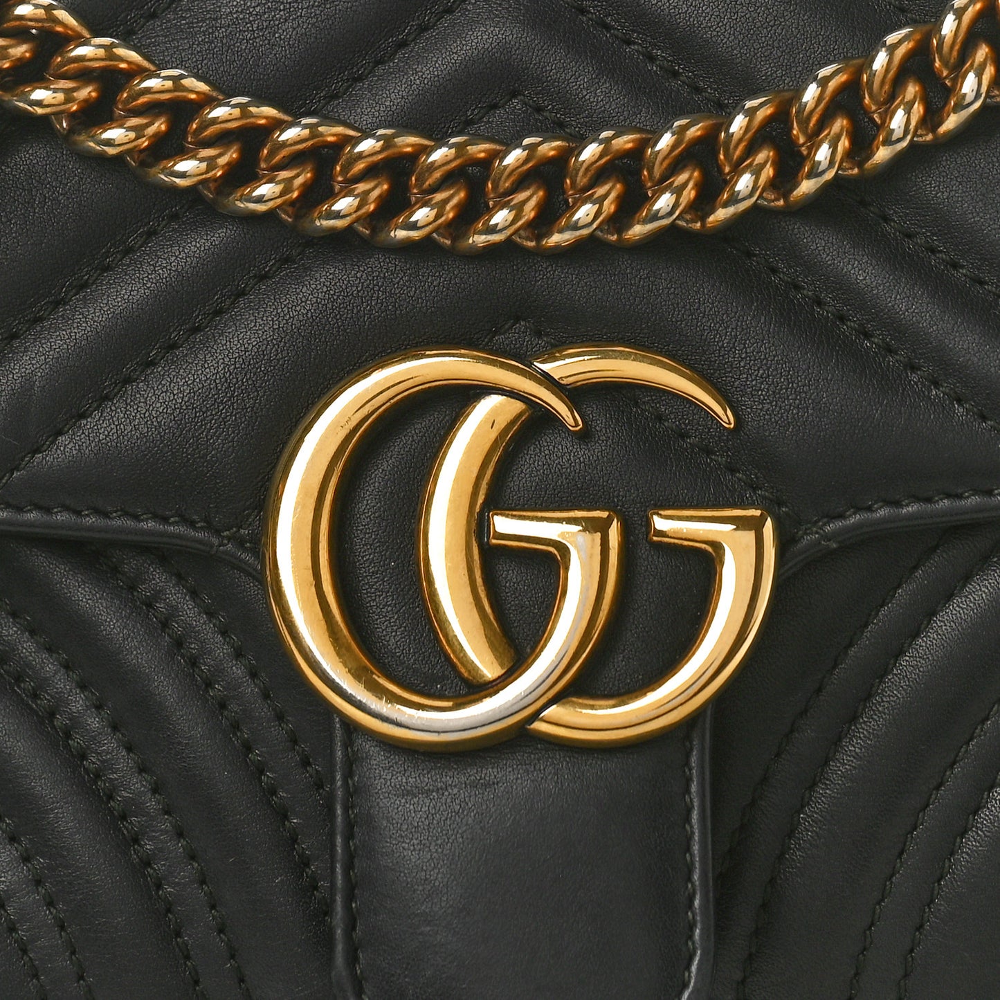 Calfskin Matelasse Mini GG Marmont Shoulder Bag Black