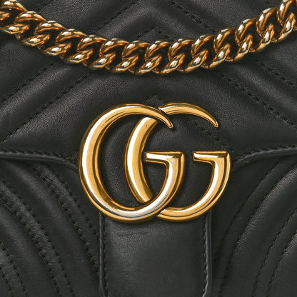 Gucci Calfskin Matelasse Mini GG Marmont Shoulder Bag Black 7 of 12