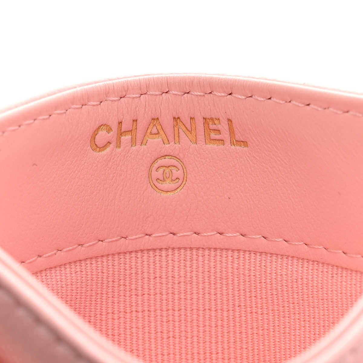 Chanel Caviar Quilted Crystal CC Logo Card Holder Light Pink 5 of 7
