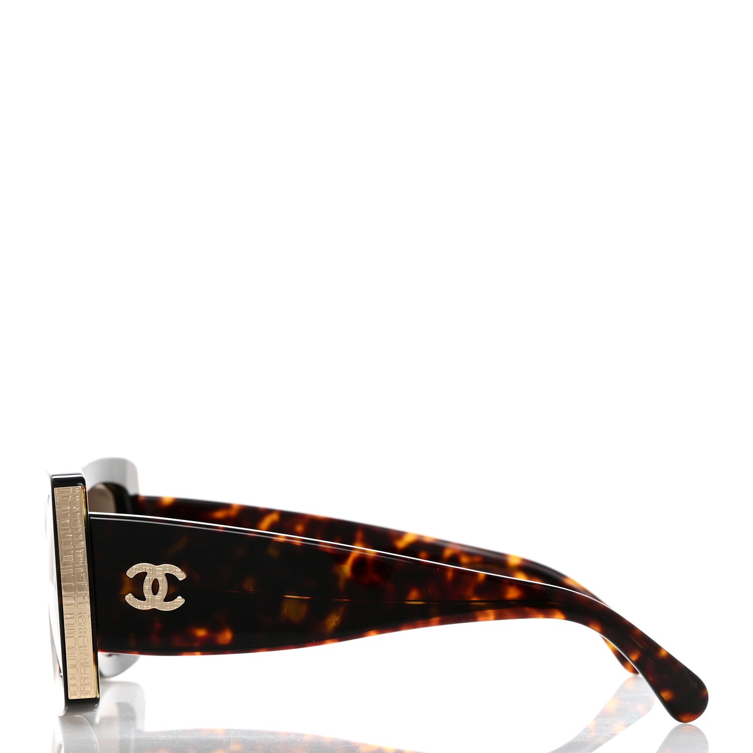 Chanel Acetate Rectangle Sunglasses 5435 Tortoise 3 of 8