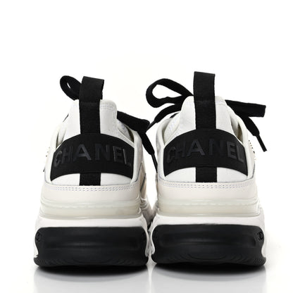 Chanel Velvet Calfskin Mixed Fibers CC Sneakers 38.5 Ivory Black 7 of 11