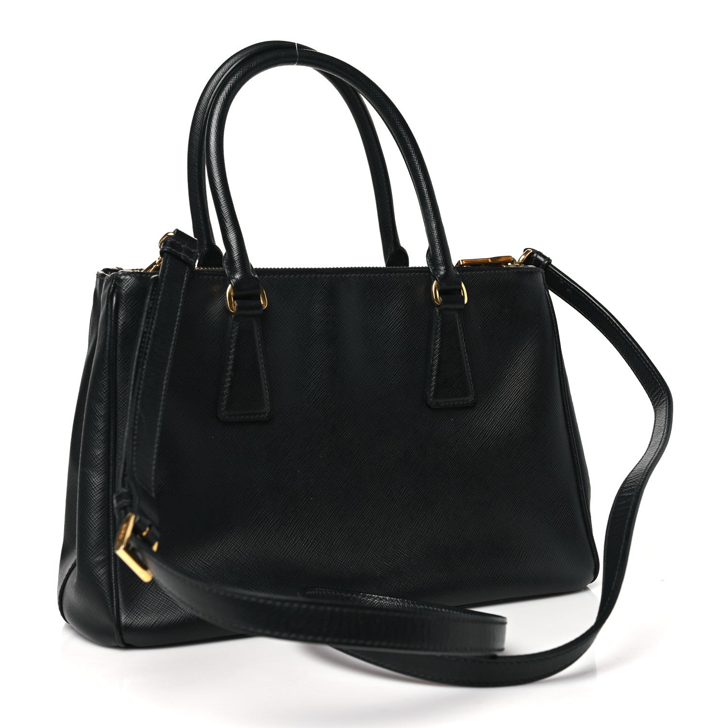 Prada Saffiano Small Galleria Double Zip Tote Black 3 of 15