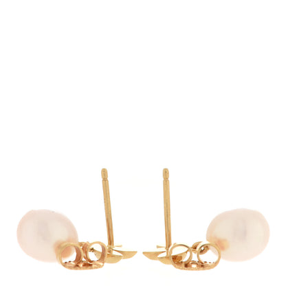 Tiffany 18K Yellow Gold Pearl Flower Earrings 3 of 5