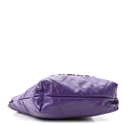 Chanel Shiny Calfskin Quilted Rainbow Mini Chanel 22 Purple 4 of 10