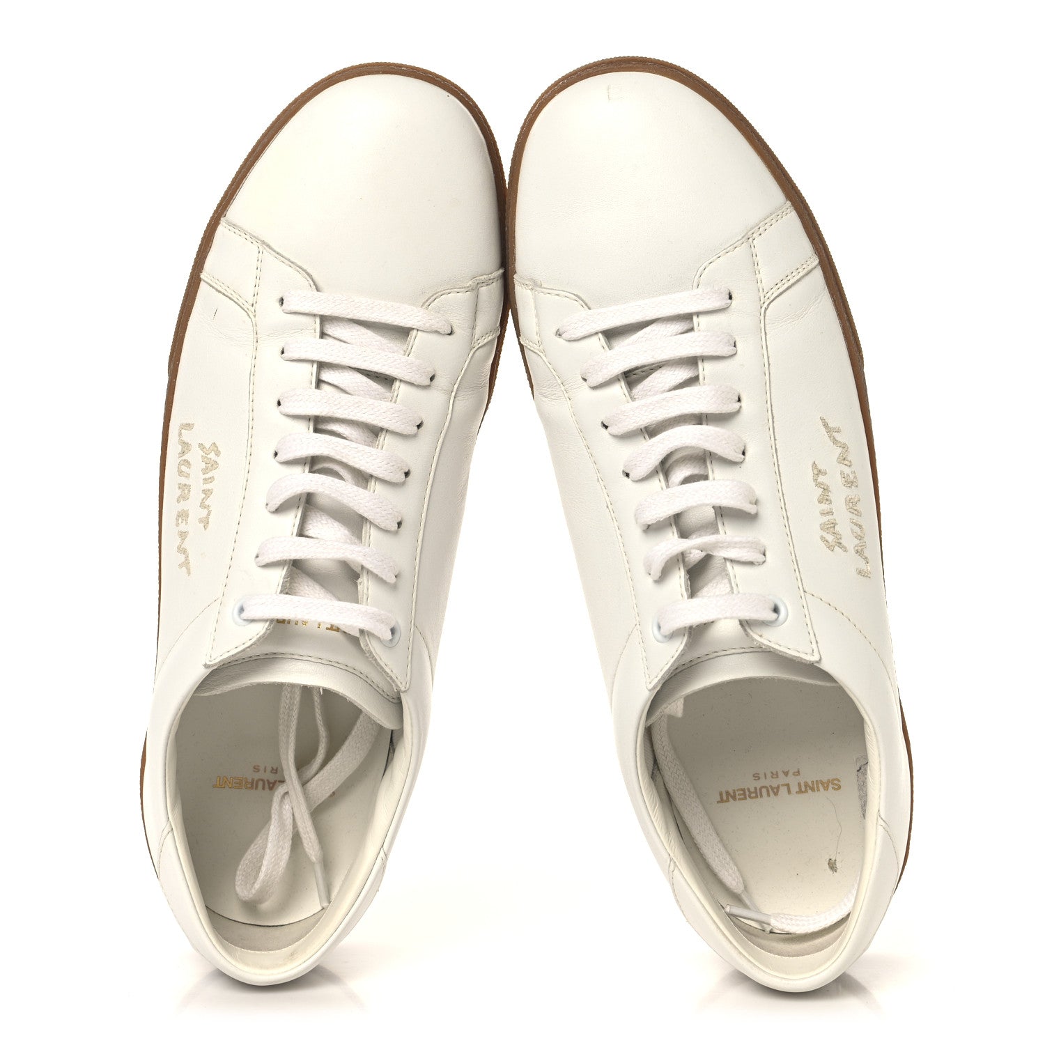 Saint Laurent Calfskin Embroidered Mens Court Classic Sneakers 42.5 White 2 of 9