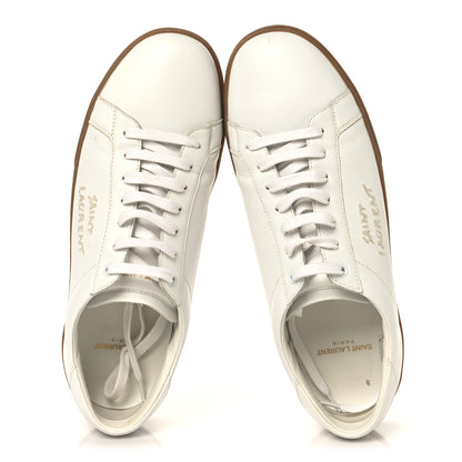 Saint Laurent Calfskin Embroidered Mens Court Classic Sneakers 42.5 White 2 of 9