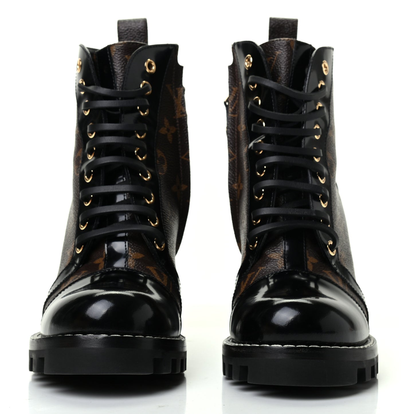Patent Calfskin Monogram Star Trail Ankle Boots 37.5 Black