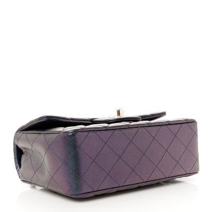 Chanel Iridescent Lambskin Quilted Mini Rectangular Flap Dark Purple 4 of 11