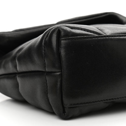 Saint Laurent Lambskin Quilted Toy Loulou Puffer Monogram Chain Satchel Black 10 of 16