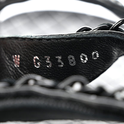 Chanel Laminated Goatskin Chain Sandals 39 Black 8 of 9