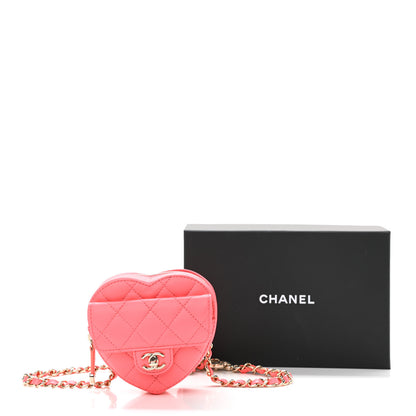 Chanel Lambskin Quilted CC In Love Heart Waist Belt Bag With Chain Pink 11 of 11