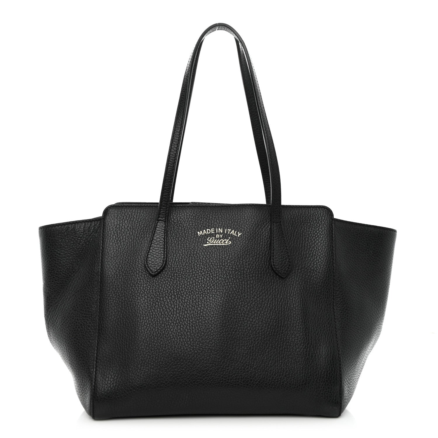 Gucci Pebbled Calfskin Small Swing Tote Black 1 of 10