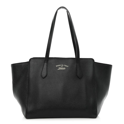 Gucci Pebbled Calfskin Small Swing Tote Black 1 of 10