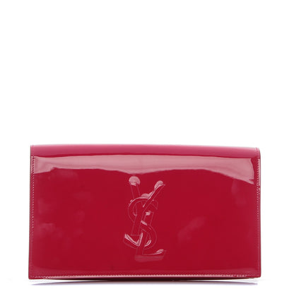 Saint Laurent Patent Monogram Large Belle De Jour Clutch Fuchsia 1 of 6