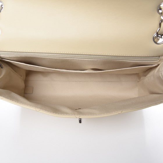 Calfskin Quilted In the Business Flap Bag Beige Clair