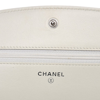 Chanel Caviar Sevruga Wallet On Chain WOC White 6 of 7