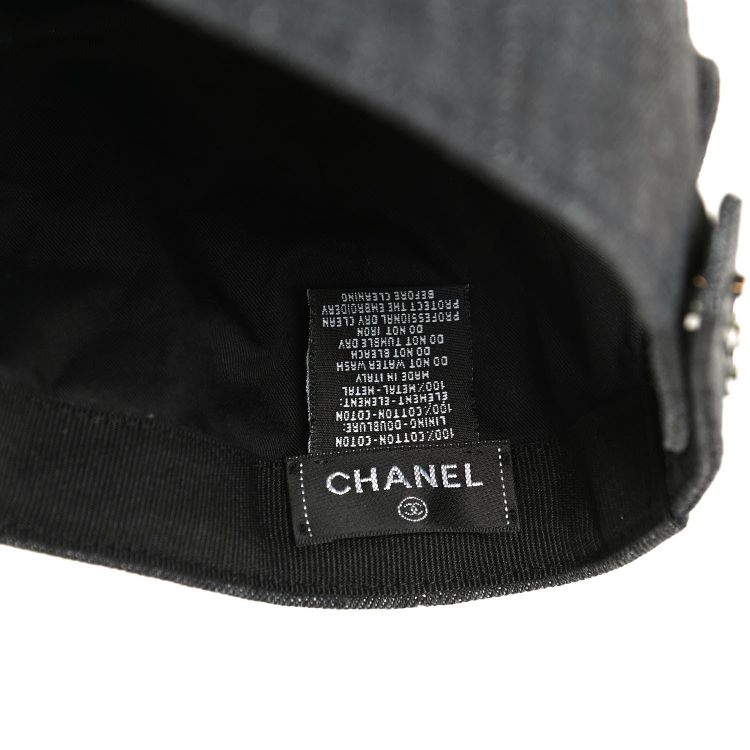 Chanel Cotton Sequin CC Cap Hat Black 7 of 8