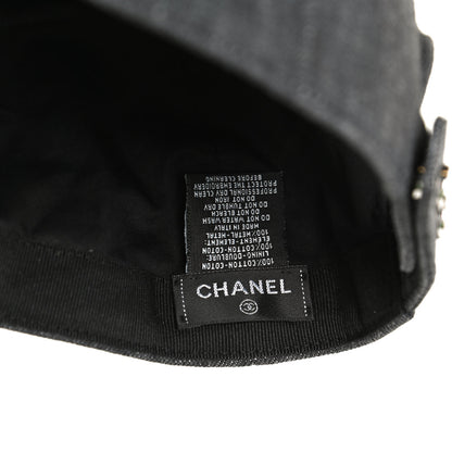 Chanel Cotton Sequin CC Cap Hat Black 7 of 8
